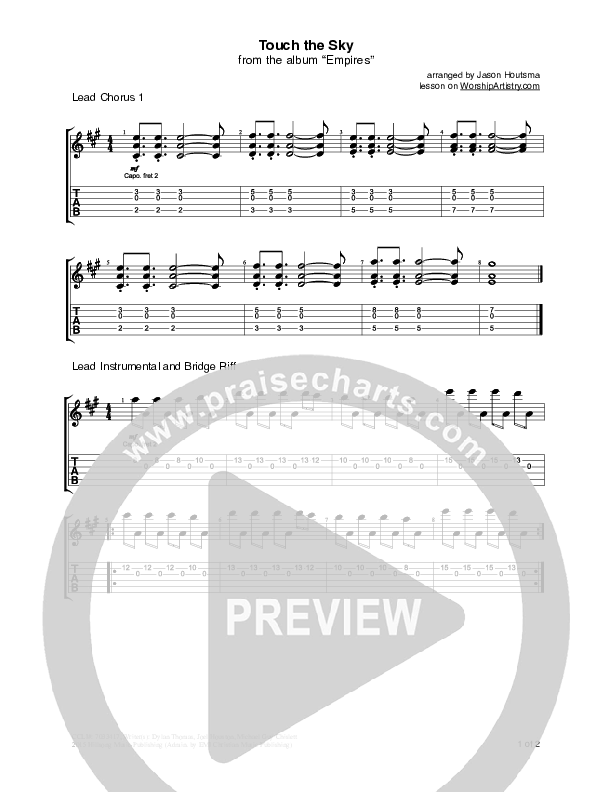 Touch The Sky Guitar Tab (Hillsong UNITED)
