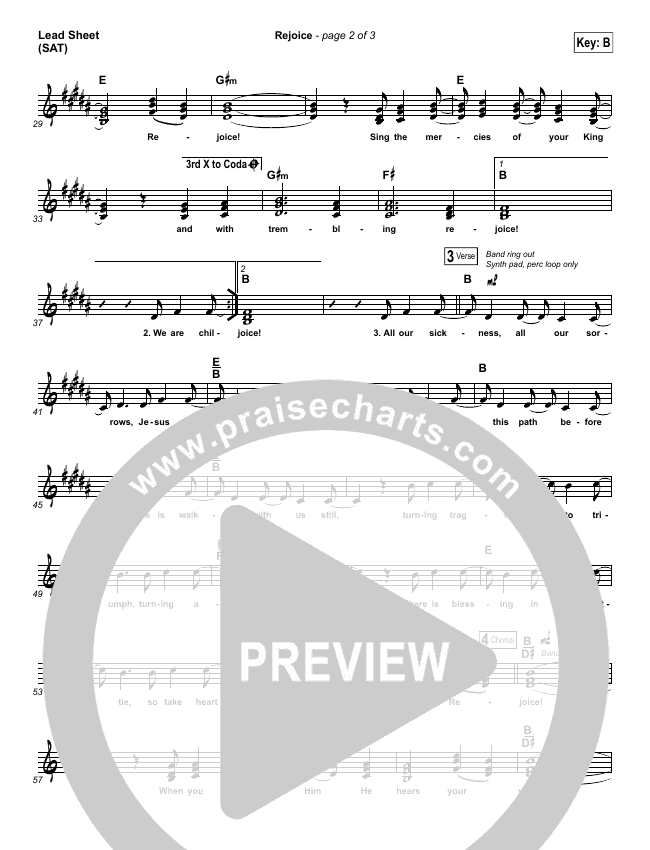 Rejoice Sheet Music Pdf Dustin Kensrue Praisecharts