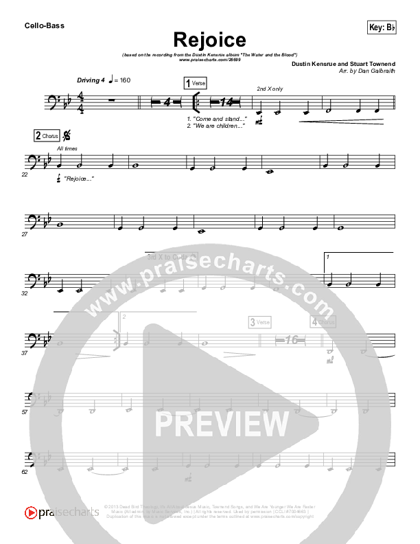 Rejoice Cello/Bass (Dustin Kensrue)