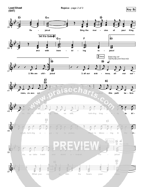 Rejoice Lead Sheet (SAT) (Dustin Kensrue)