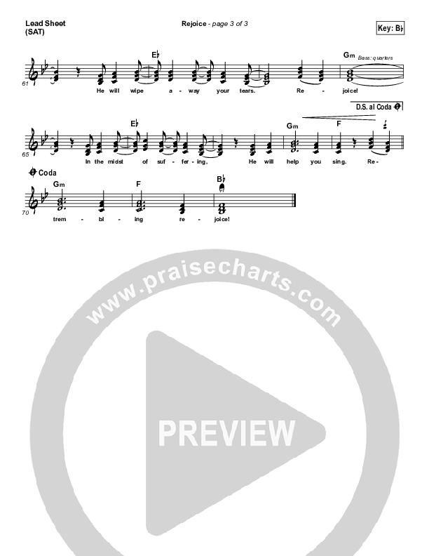 Rejoice Lead Sheet (SAT) (Dustin Kensrue)