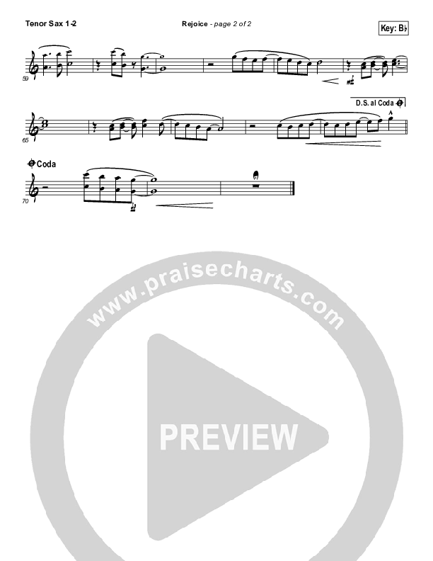 Rejoice Tenor Sax 1/2 (Dustin Kensrue)