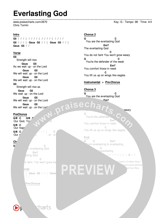 Everlasting God Chords & Lyrics (Chris Tomlin)