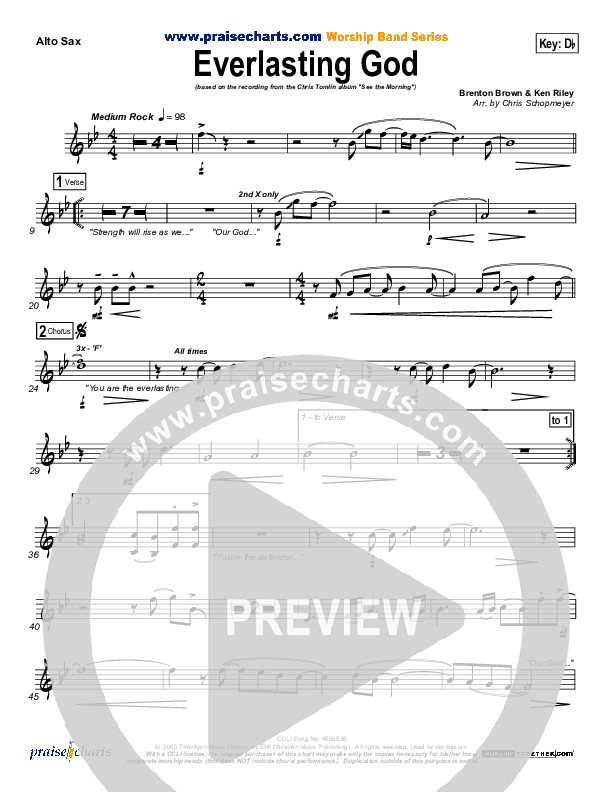 Everlasting God Alto Sax (Chris Tomlin)