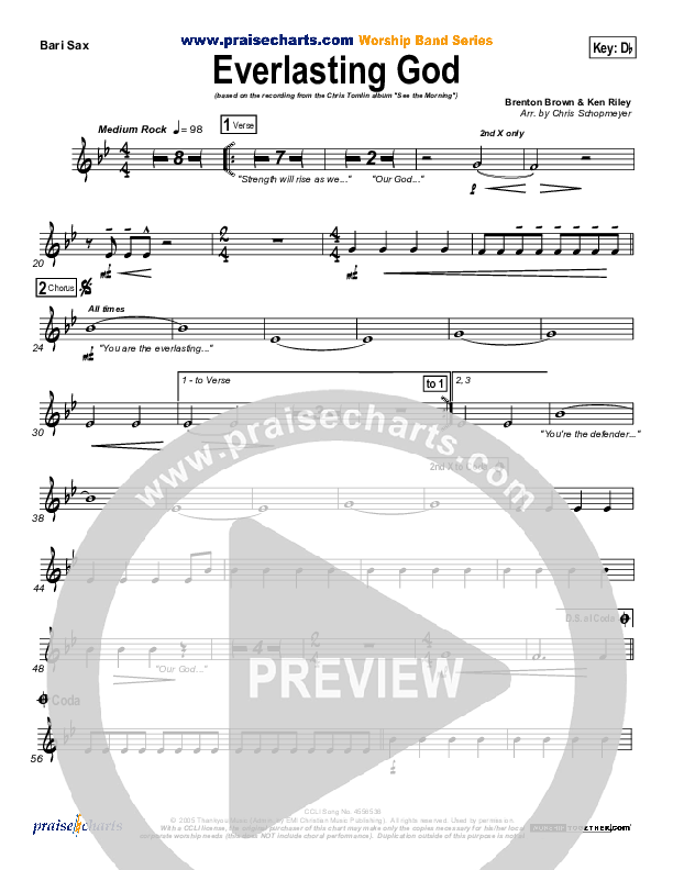 Everlasting God Bari Sax (Chris Tomlin)