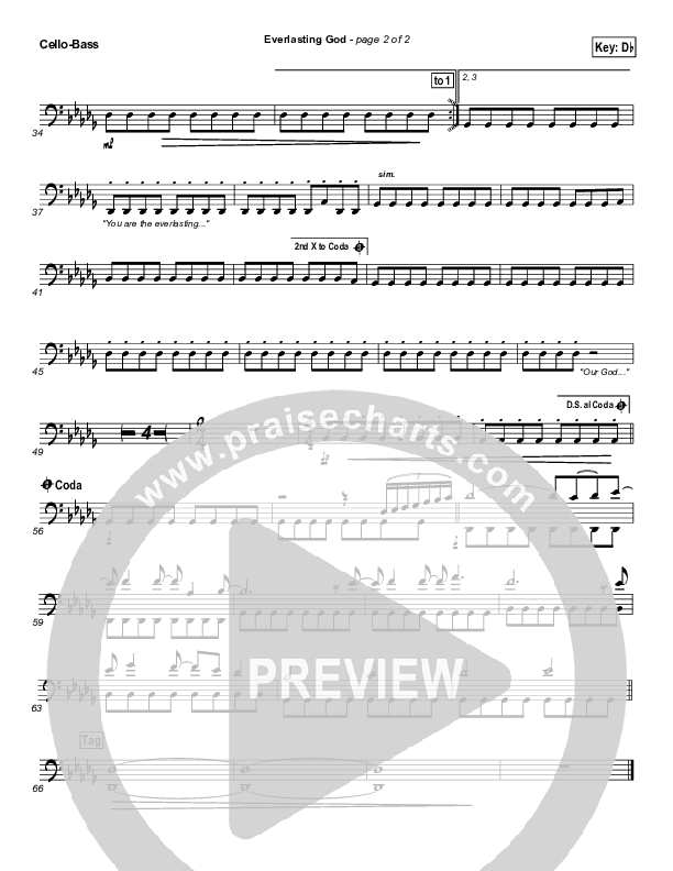 Everlasting God Cello/Bass (Chris Tomlin)