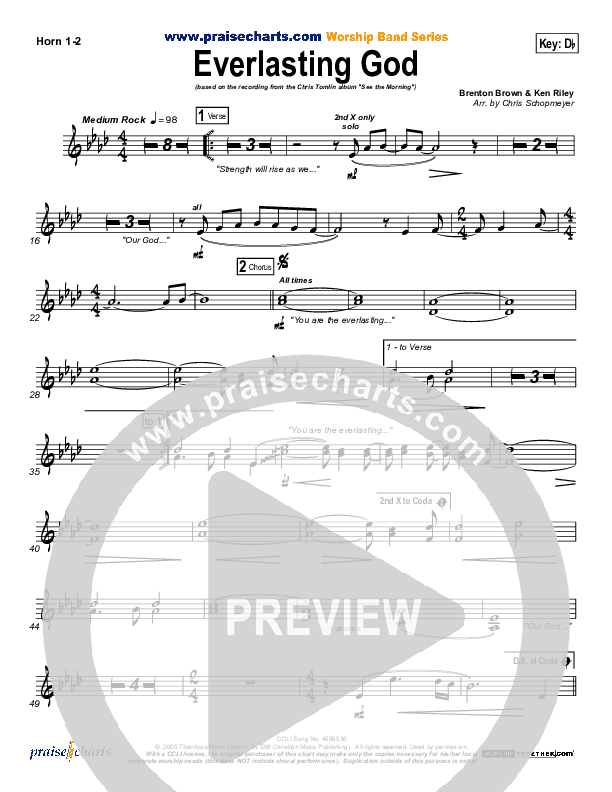 Everlasting God French Horn 1/2 (Chris Tomlin)