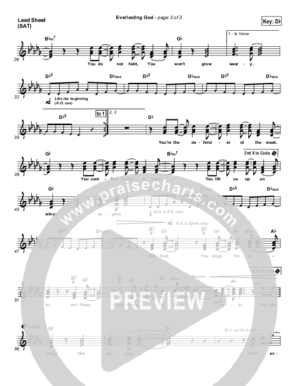 Everlasting God Lead Sheet (Chris Tomlin)