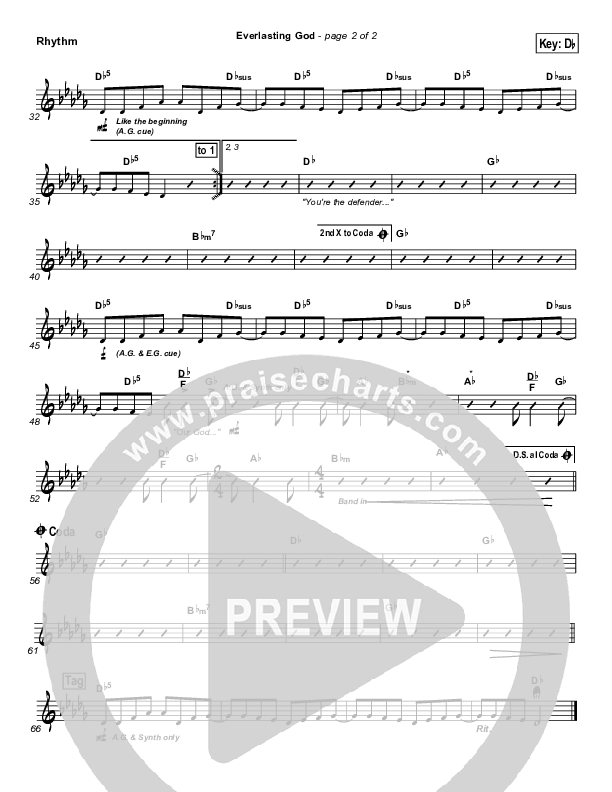 Everlasting God Rhythm Chart (Chris Tomlin)