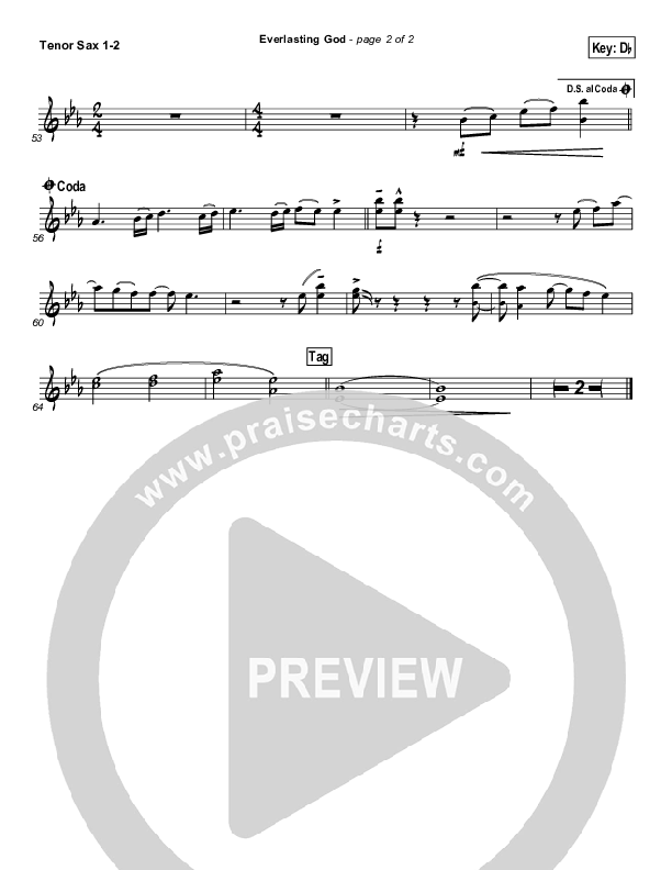 Everlasting God Tenor Sax 1/2 (Chris Tomlin)
