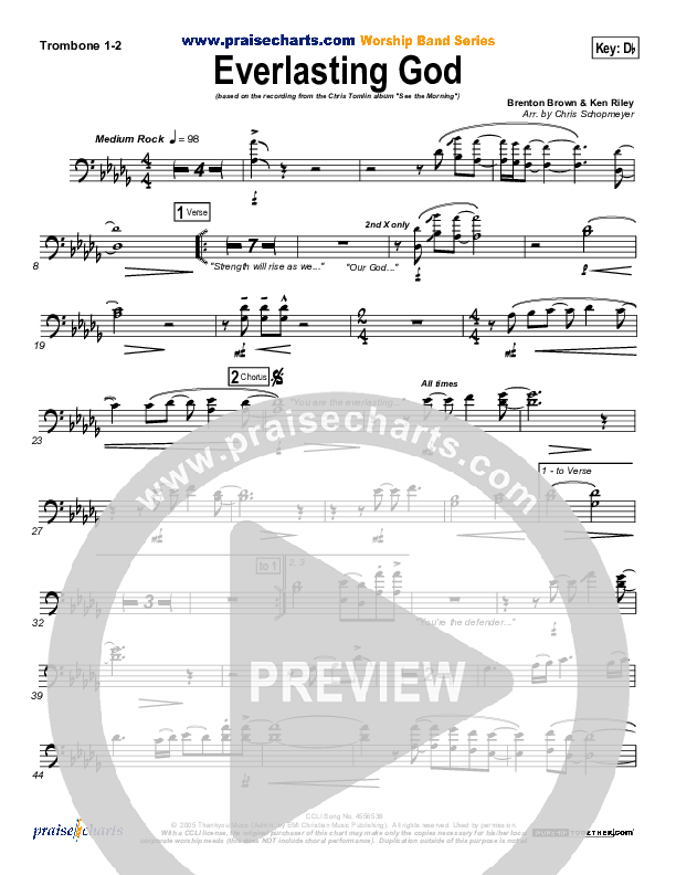 Everlasting God Trombone 1/2 (Chris Tomlin)