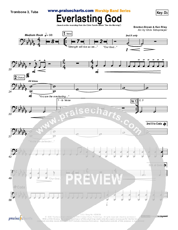 Everlasting God Trombone 3/Tuba (Chris Tomlin)