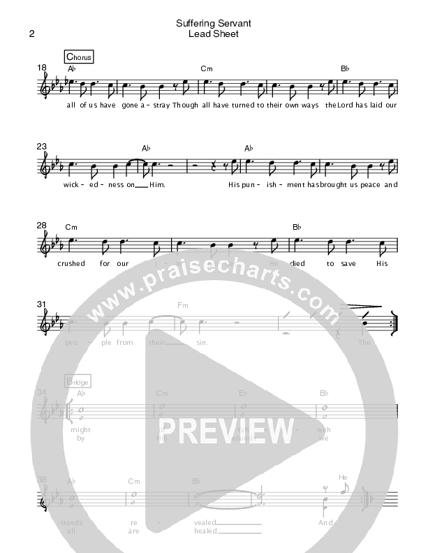 Suffering Servant Lead Sheet (SAT) (Dustin Kensrue)