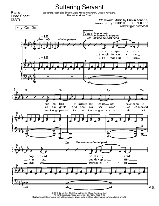 Suffering Servant Piano/Vocal (Dustin Kensrue)