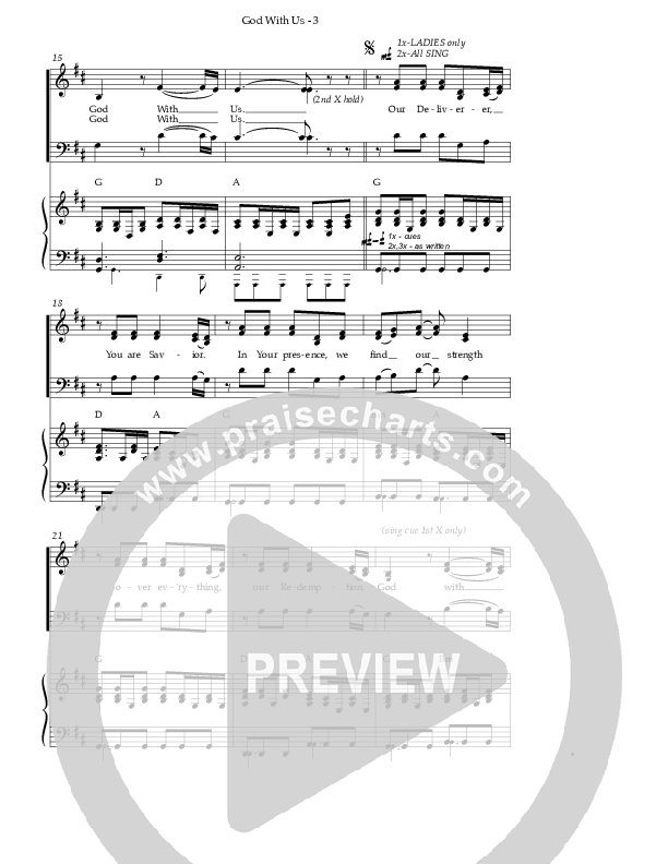 God With Us (Choral Anthem SATB) Piano/Vocal (All Sons & Daughters / NextGen Worship / Arr. Richard Kingsmore)