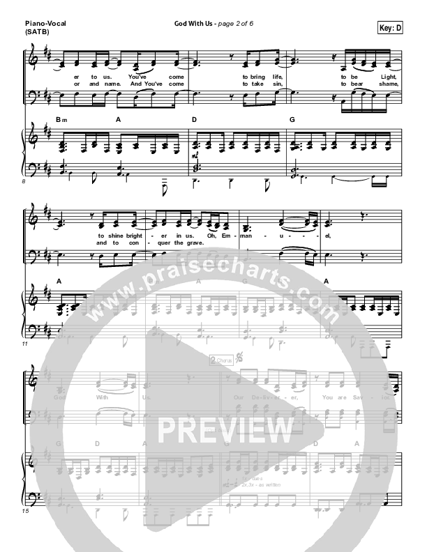 God With Us (Choral Anthem SATB) Piano/Vocal (SATB) (All Sons & Daughters / NextGen Worship / Arr. Richard Kingsmore)