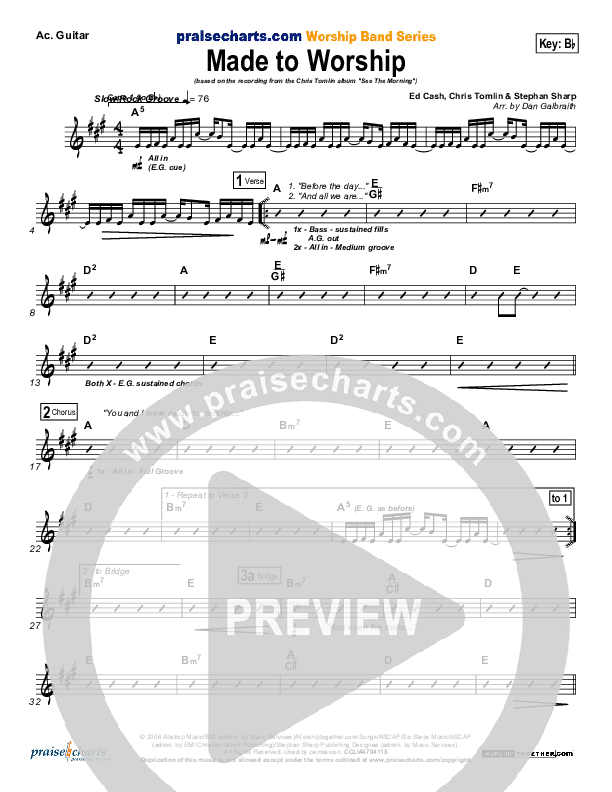 Made To Worship Rhythm Chart (Chris Tomlin)