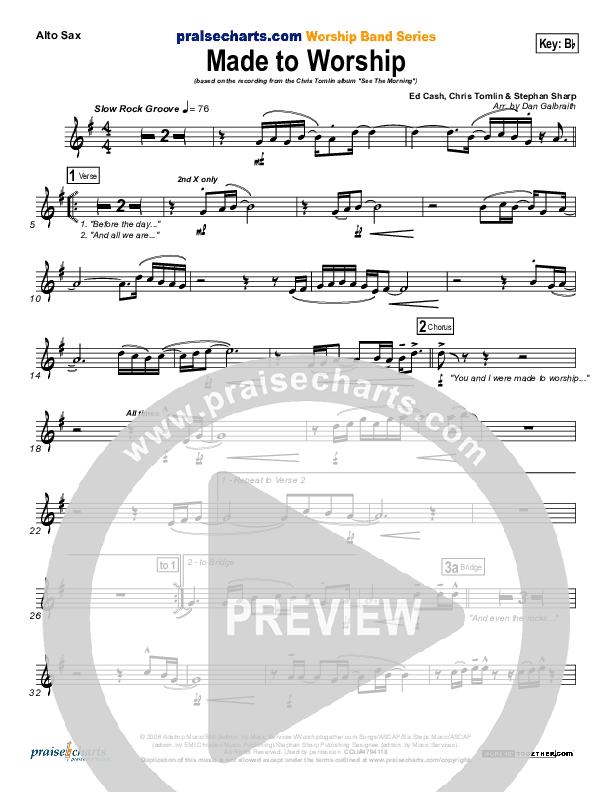 Made To Worship Alto Sax (Chris Tomlin)