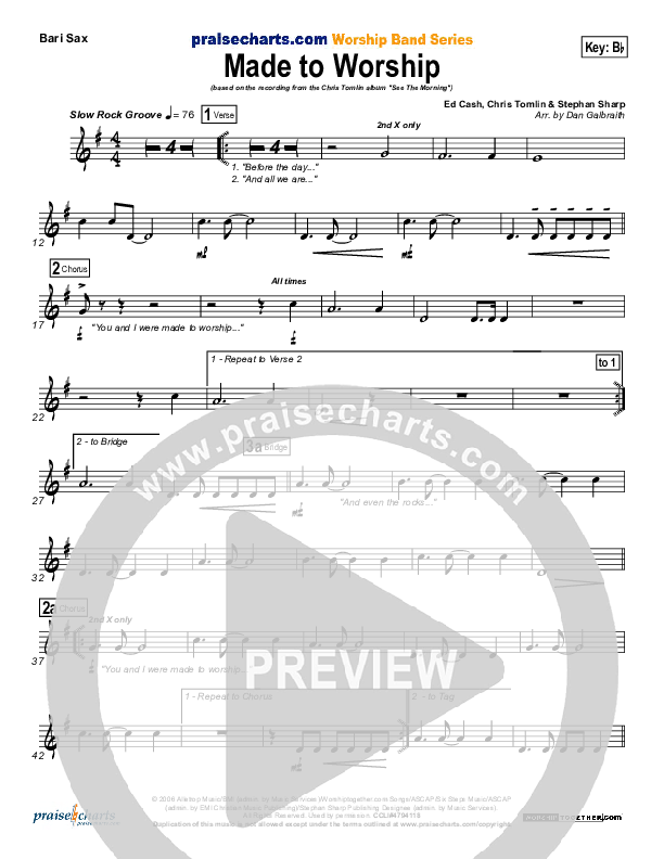Made To Worship Bari Sax (Chris Tomlin)