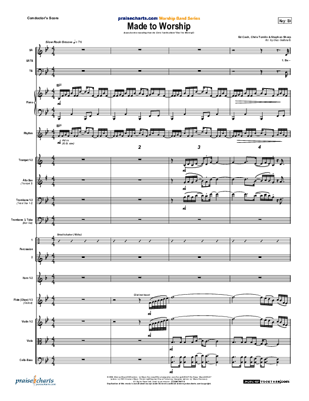Made To Worship Conductor's Score (Chris Tomlin)