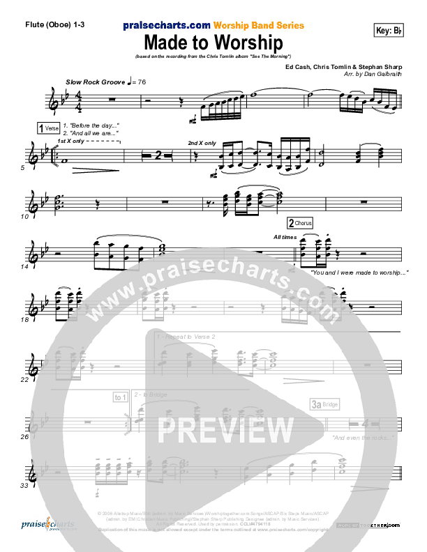 Made To Worship Flute/Oboe 1/2/3 (Chris Tomlin)