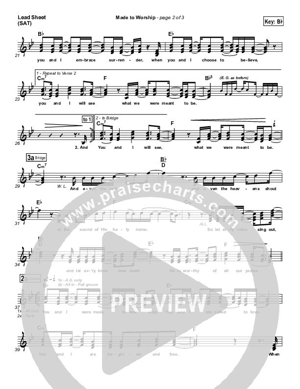 Made To Worship Lead Sheet (Chris Tomlin)