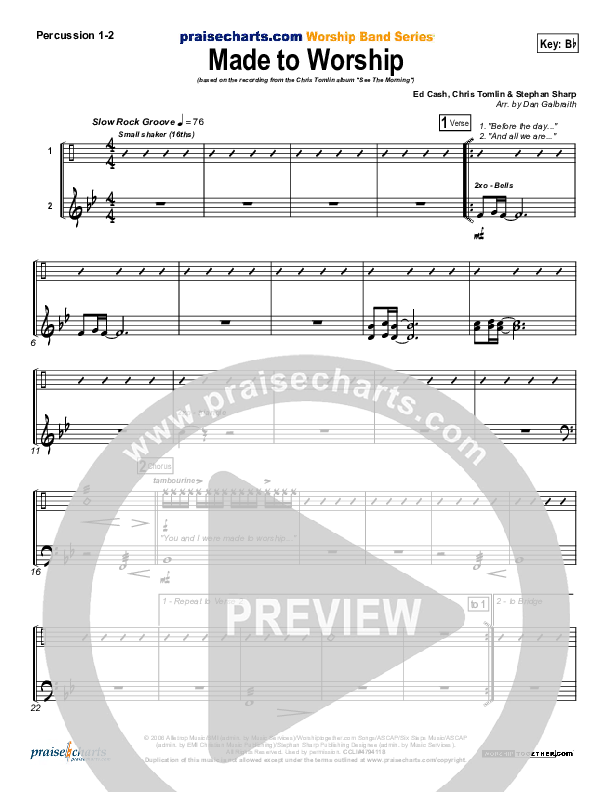 Made To Worship Percussion 1/2 (Chris Tomlin)