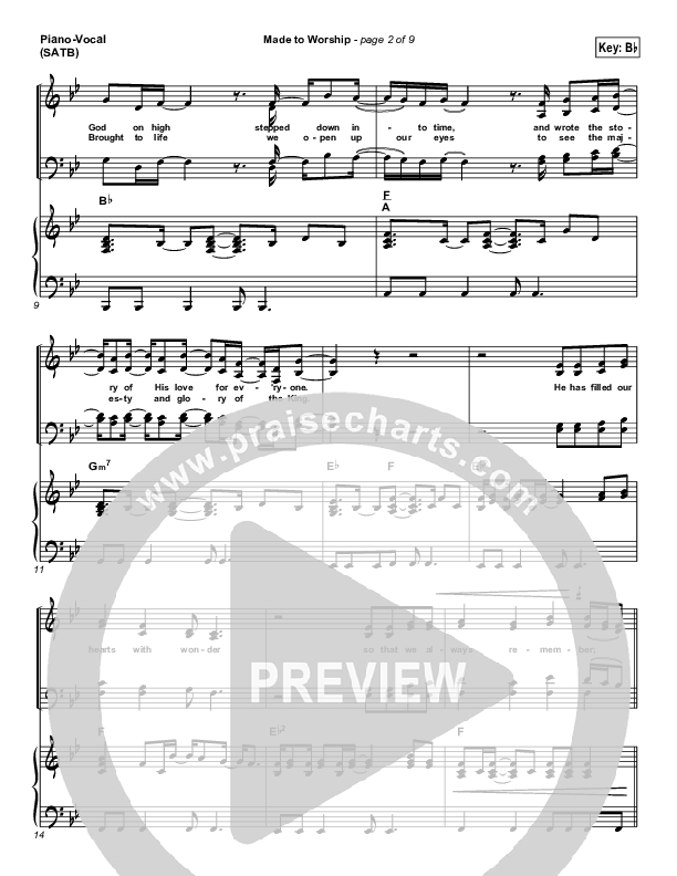 Made To Worship Piano/Vocal (SATB) (Chris Tomlin)