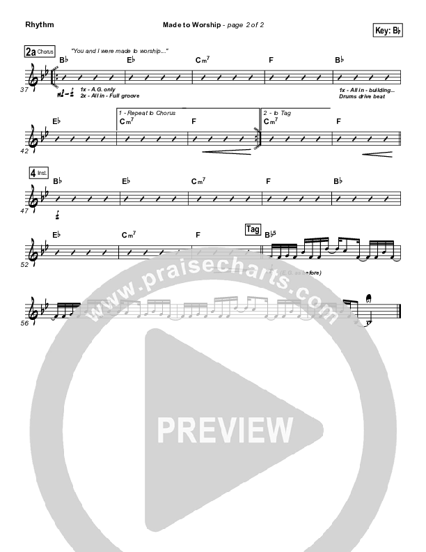 Made To Worship Rhythm Chart (Chris Tomlin)