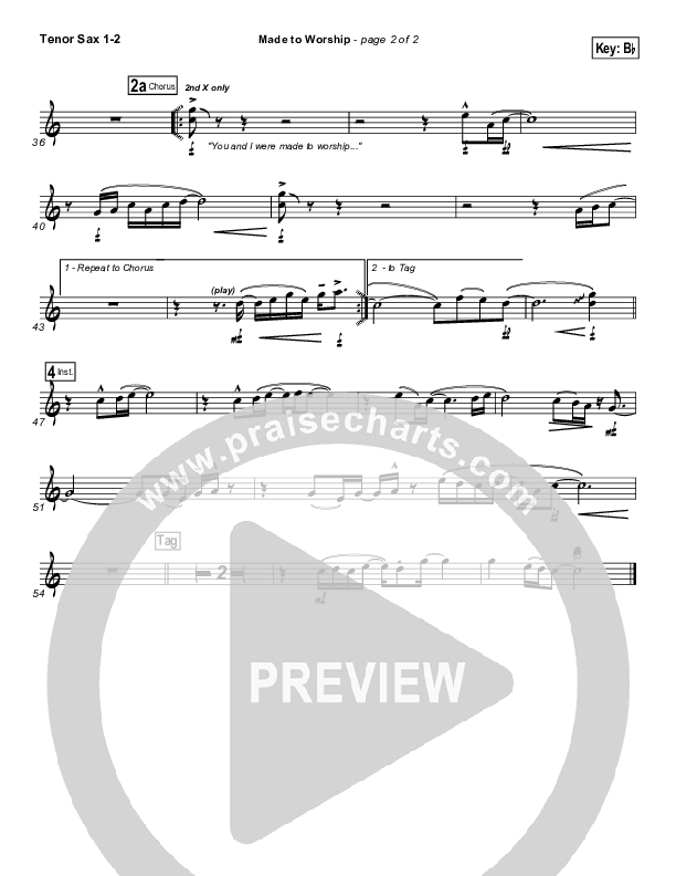 Made To Worship Tenor Sax 1/2 (Chris Tomlin)