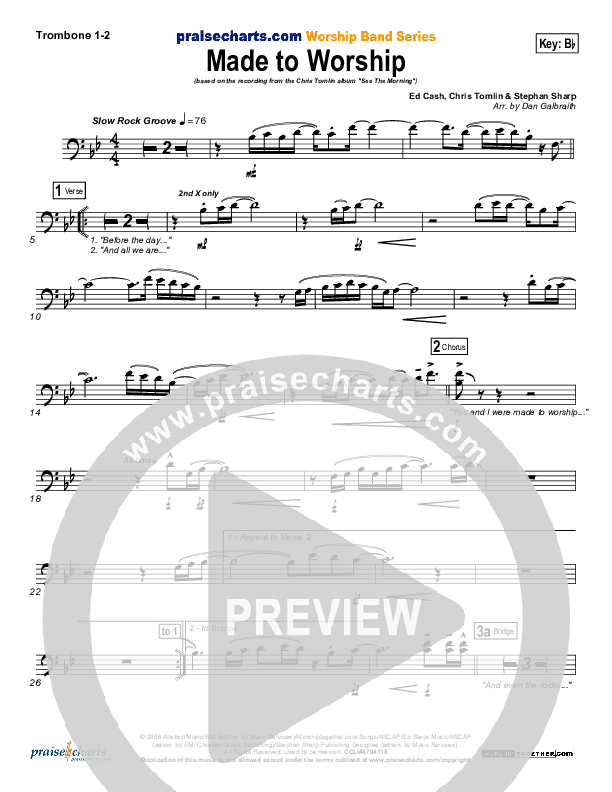 Made To Worship Trombone 1/2 (Chris Tomlin)