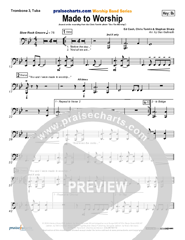 Made To Worship Trombone 3/Tuba (Chris Tomlin)