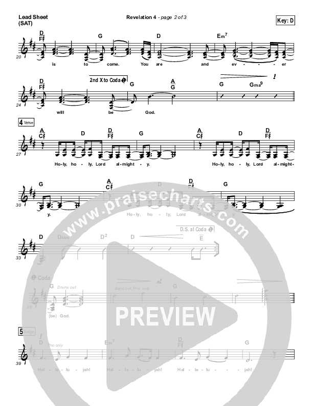 Revelation 4 Lead Sheet (Matthew Clary)