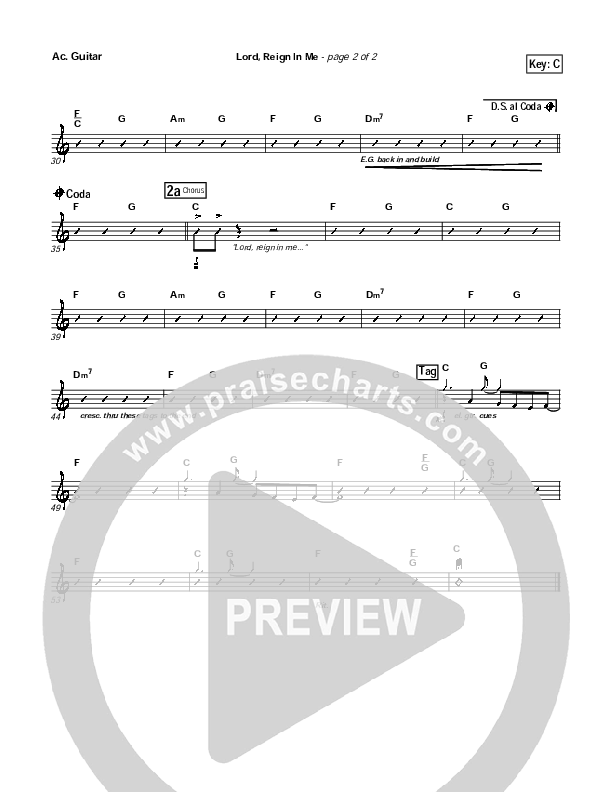 Lord Reign In Me Acoustic Guitar (Brenton Brown)