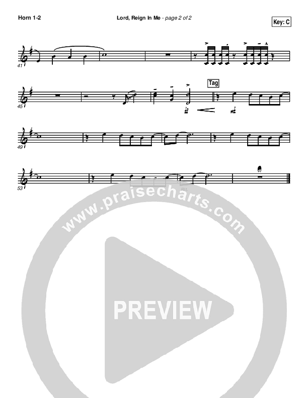 Lord Reign In Me French Horn 1/2 (Brenton Brown)