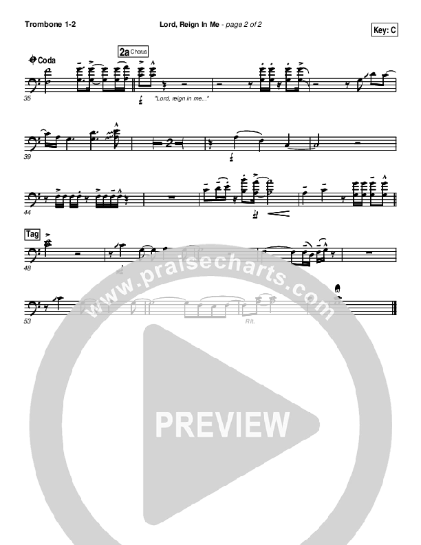 Lord Reign In Me Trombone 1/2 (Brenton Brown)