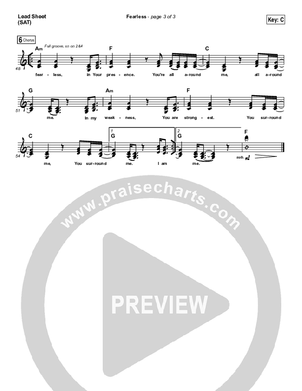 Fearless Lead Sheet (SAT) (Mia Fieldes)