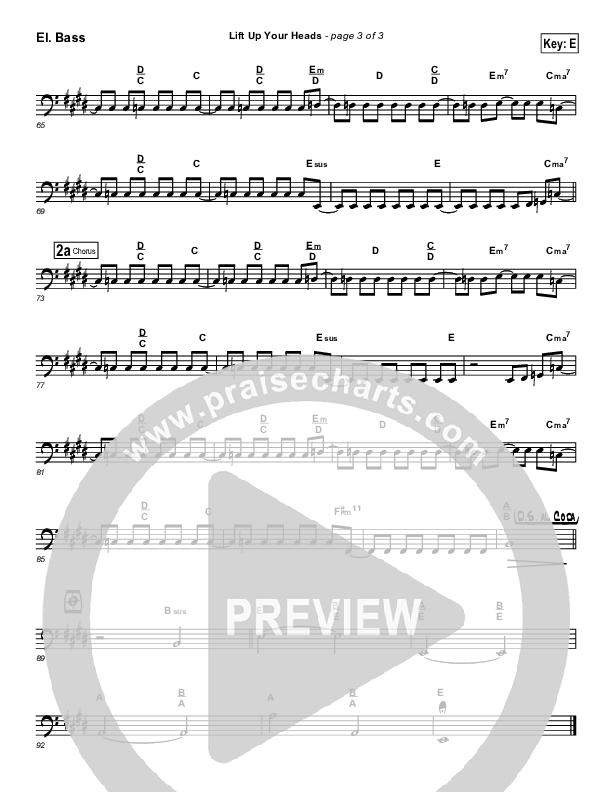 Lift Up Your Heads Bass Guitar (Tommy Walker)