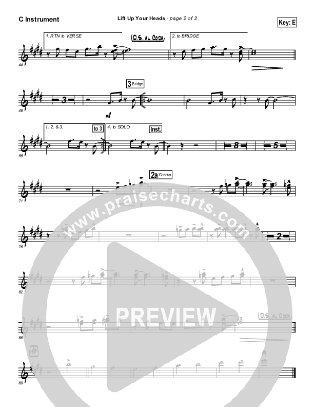 Lift Up Your Heads C Instruments (Tommy Walker)