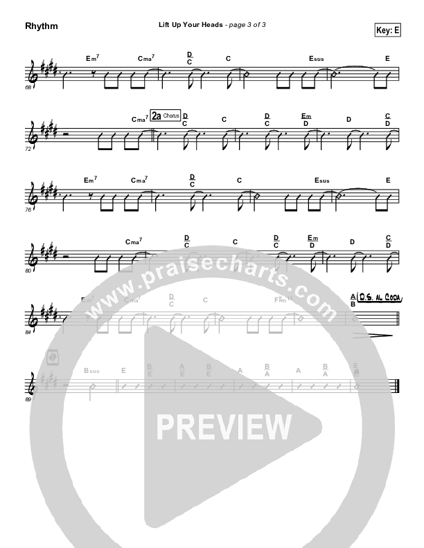 Lift Up Your Heads Rhythm Chart (Tommy Walker)