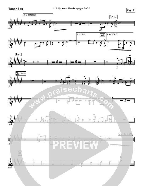 Lift Up Your Heads Tenor Sax 2 (Tommy Walker)