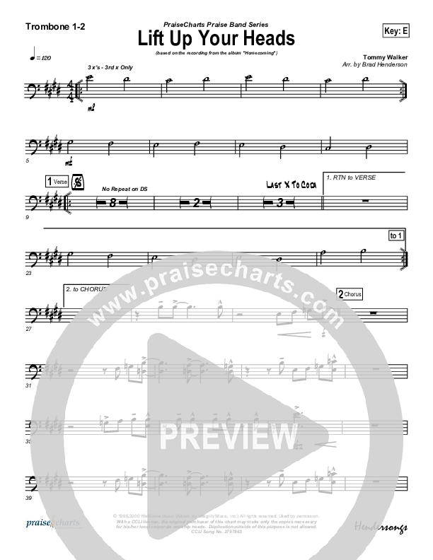 Lift Up Your Heads Trombone 1/2 (Tommy Walker)