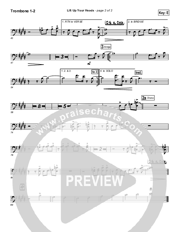 Lift Up Your Heads Trombone 1/2 (Tommy Walker)