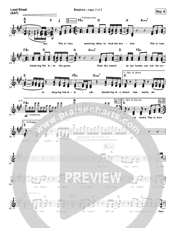 Empires Lead Sheet (SAT) (Hillsong UNITED)