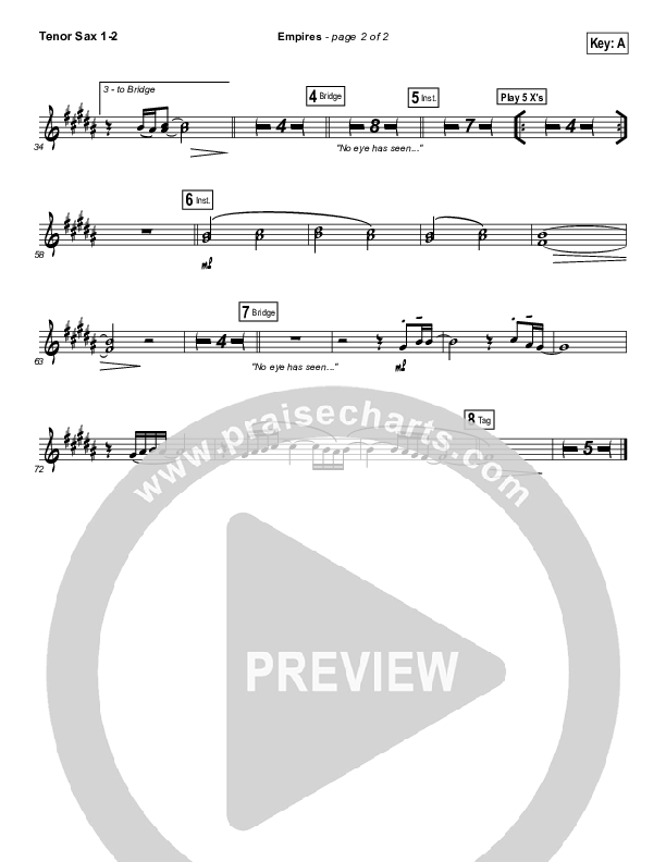 Empires Tenor Sax 1/2 (Hillsong UNITED)