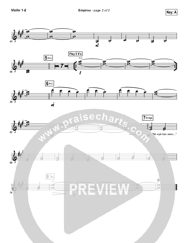 Empires Violin 1/2 (Hillsong UNITED)