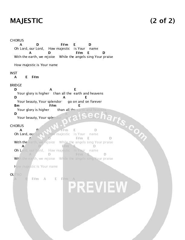 Majestic Chords & Lyrics (NCC Worship)