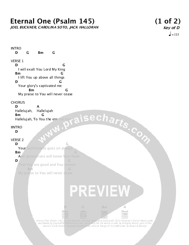 Eternal One (Psalm 145) Chords & Lyrics (NCC Worship)