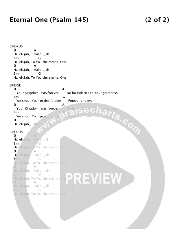 Eternal One (Psalm 145) Chords & Lyrics (NCC Worship)