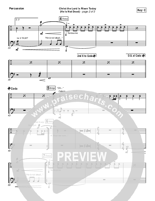 Christ The Lord Is Risen Today (He Is Not Dead) Percussion (NCC Worship)